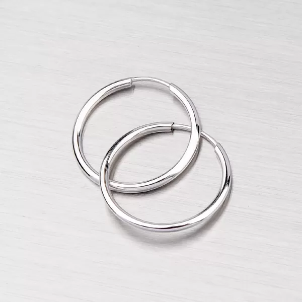 Krúžky z bieleho zlata 15 mm 12-069