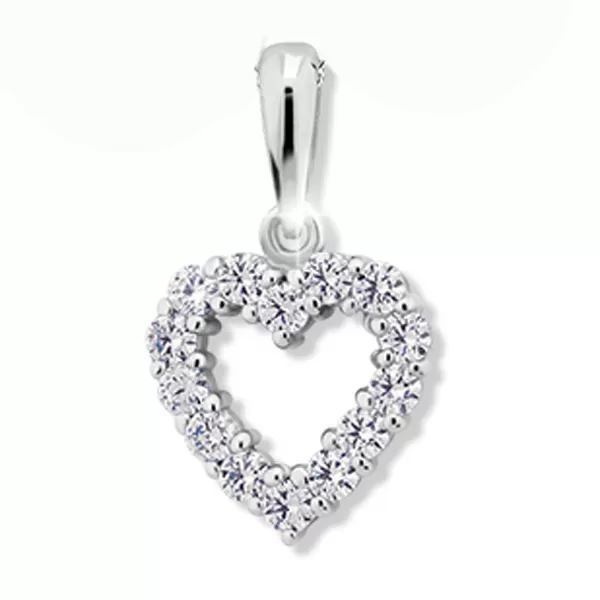 Zlatý prívesok srdca so zirkónmi DZ0020W