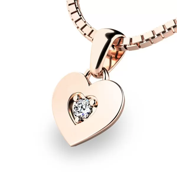 Zlatý prívesok srdca 10874-CV-ZIR