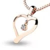 Zlatý prívesok srdca z ružového zlata 10918-CV-ZIR