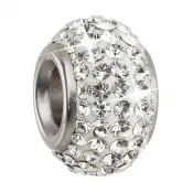 Strieborný prívesok s kryštálmi preciosa biele kolo 34083.1