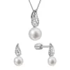 Perlová súprava so zirkónmi a bielou riečnou perlou 29059.1B