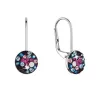 Strieborné náušnice visiace s kryštálmi Swarovski mix farieb malé 31321.4 galaxy