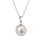 Zlatý 14 karátový náhrdelník biele zlato s bielou riečnou perlou 82P00053