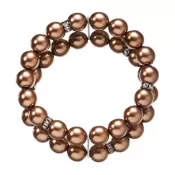 Perlový náramok dvojradový tmavo bronzový 33065.3 bronze