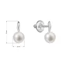 Zlaté 14 karátové náušnice kôstky biele zlato s bielou riečnou perlou 81P00049