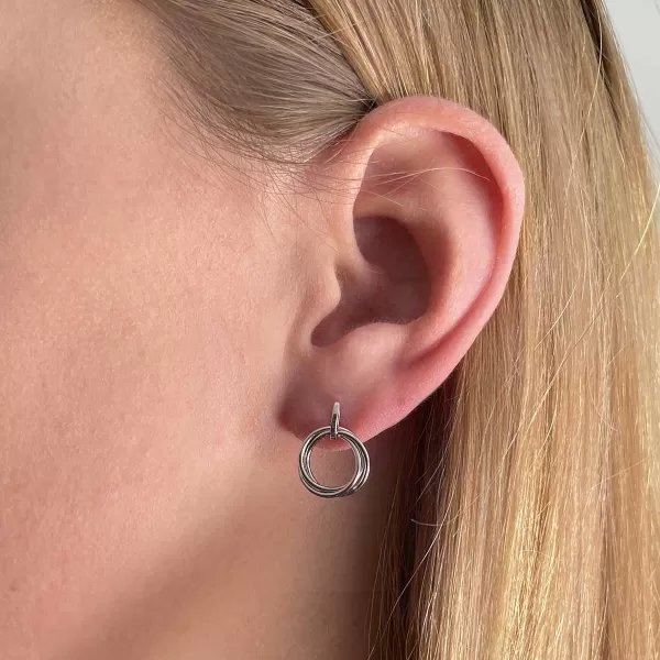 Strieborné náušnice tri krúžky 61010