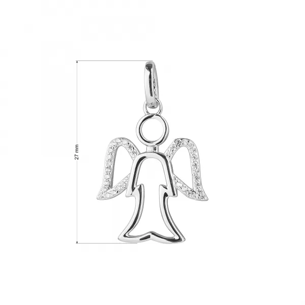 Strieborný prívesok anjel s krídlami zo zirkonov 14040.1 crystal