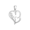Strieborný prívesok srdiečka s tromi zirkónmi v bielej farbe 14022.1