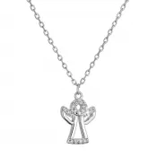 Strieborný náhrdelník anjel so zirkónmi 12105.1