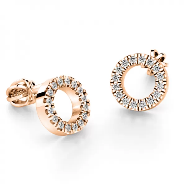 Zlaté náušnice krúžky s brilliabmi 10980-cv-dia