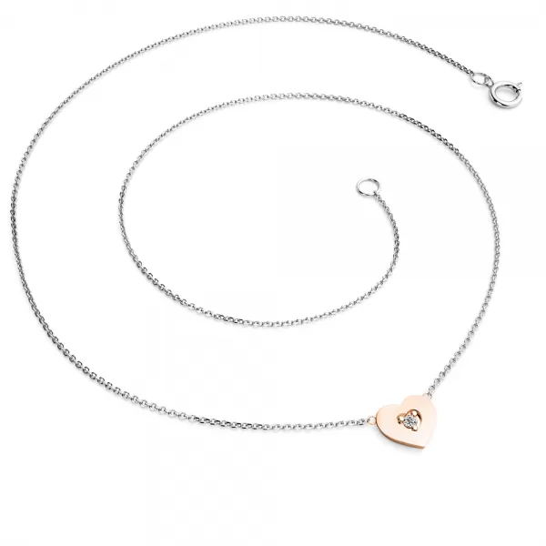 Náhrdelník srdca s diamantom 10874-NH01-BCV-dia