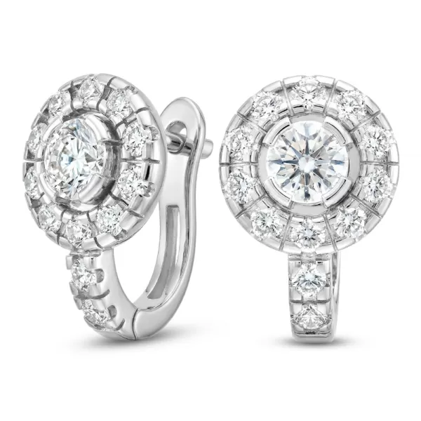 Náušnice biele zlato 585/1000, prírodné diamanty 0.884ct, 109015-B-DIA