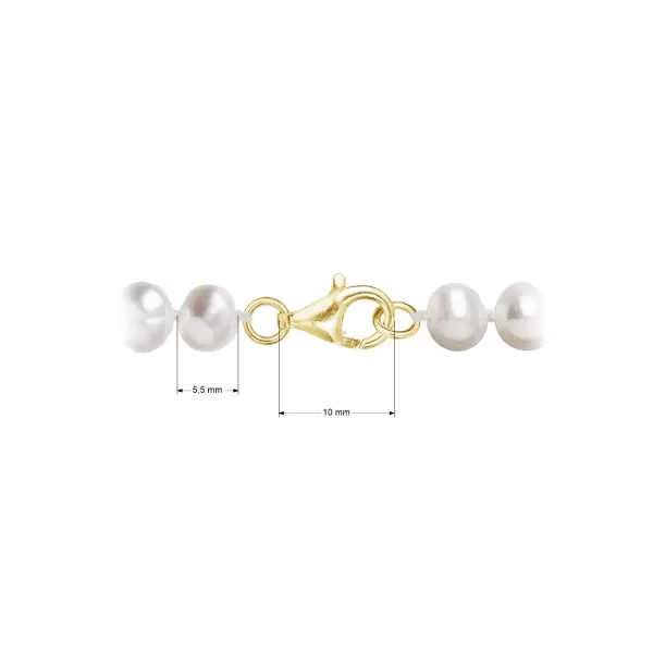 Perlový náhrdelník z riečnych perál so zapínaním zo 14 karátového zlata 922001.1/9260 biely