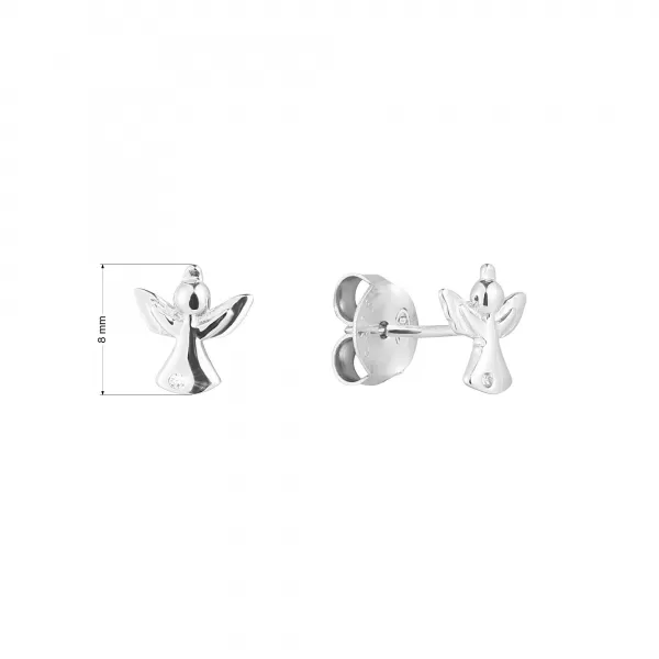 Strieborné náušnice anjel so zirkónom 11533.1 crystal