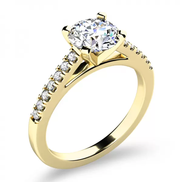 Dámsky prsteň žlté zlato 585/1000 prírodný diamant 1.04 ct G/SI 10960-ZL-DIA