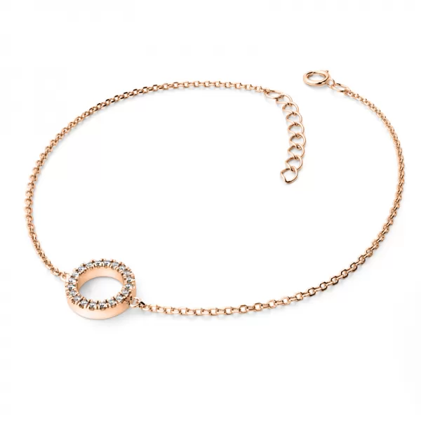 Dámsky náramok z ružového zlata 585/1000 prírodný diamant G/SI 10981-NR01-CV