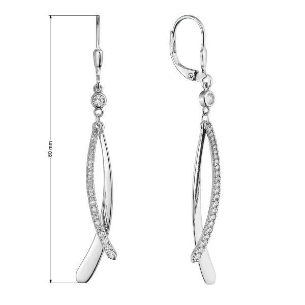 Strieborné náušnice visiace dlhé 11540.1