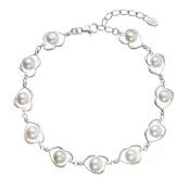 Strieborný náramok s riečnymi perlami po obvode 23025.1
