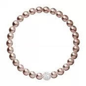 Perlový náramok hnedý s Preciosa kryštálmi 33115.3
