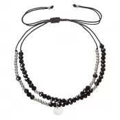 Textilný náramok čierne korálky 13038.3 black