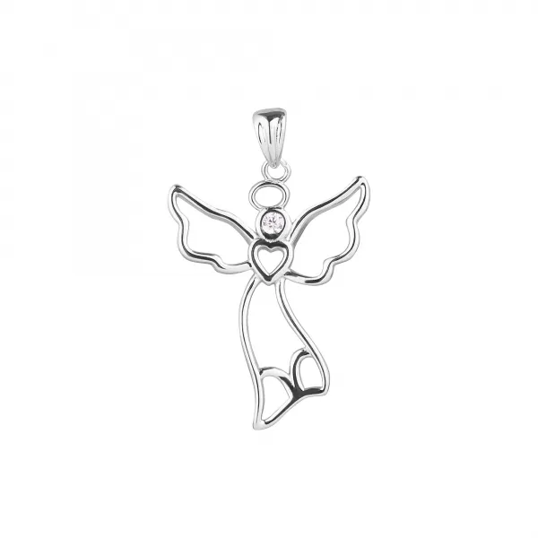 Strieborný prívesok anjel so zirkónom 14041.1 crystal
