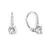Strieborné náušnice visiace so zirkónmi bielej 11450.1