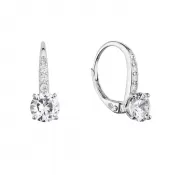Strieborné náušnice visiace so zirkónmi bielej 11450.1