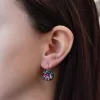 Strieborné náušnice visiace s kryštálmi Swarovski mix farieb okrúhle 31176.4 galaxy