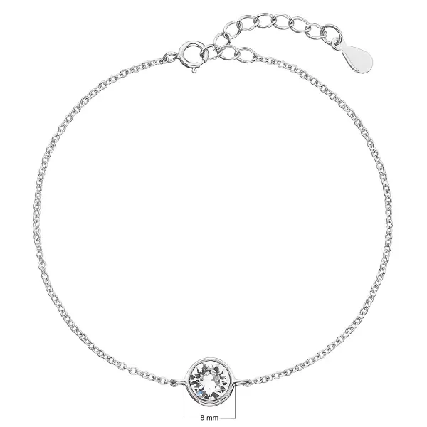 Strieborný náramok s Preciosa kryštály biely 33113.1