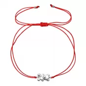 Kabbalah náramok so strieborným medvedíkom 13046.3 red