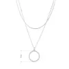 Strieborný náhrdelník dvojitá retiazka s krúžkom 620017