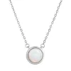 Náhrdelník so syntetickým bielym opálom okrúhly 12065.1 white