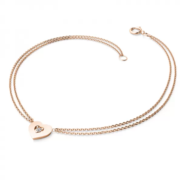 Náramok srdca a diamanty 10874-NR02-CV