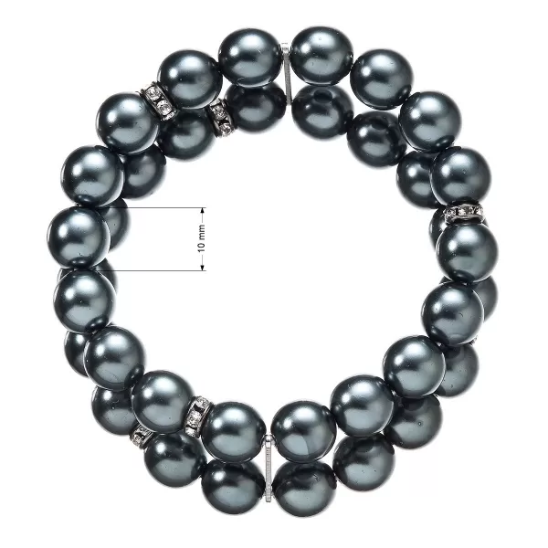 Perlový náramok dvojradový tmavo zelený 33065.3 tahiti