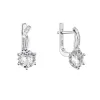 Strieborné náušnice visiace s veľkým zirkónom biele 11461.1