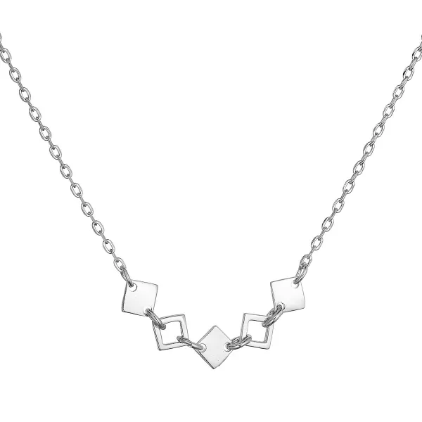 Strieborný náhrdelník štvorčeky 62015