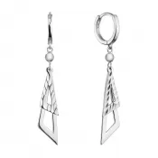 Strieborné dlhé náušnice trojuholníky 61056