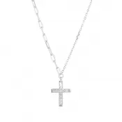 Strieborný náhrdelník kríž so zirkónmi 12100.1 crystal