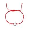 Textilný náramok Kabbalah červený so striebornou labkou 13058.3 red
