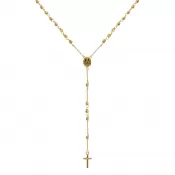 Zlatý 14 karátový náhrdelník ruženec s krížom a medailónikom s Pannou Máriou RŽ10 zlatý