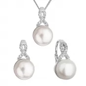 Pearl set s perlou bielej rieky a zirkónmi 29082.1