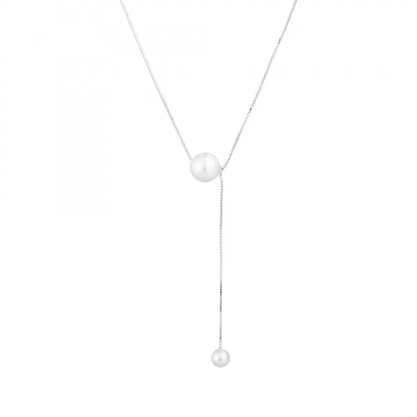 Strieborný náhrdelník s shell perličkami 12103.1