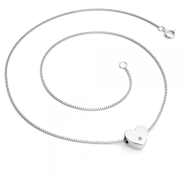 Náhrdelník srdca s diamantom 10979-NH01-B-DIA