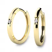 Dámske náušnice žlté zlato 585/1000 prírodný diamant G/SI kruhy 10985-ZL-DIA