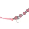 Textilný náramok ružový s korálkami z turmalínu 13059.3 turmaline