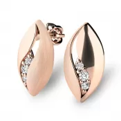 Dámske náušnice ružové zlato 585/1000 prírodný diamant 0,044 ct G/SI 10973-CV-DIA
