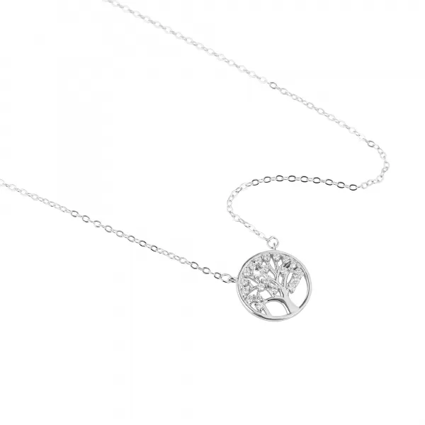 Strieborný náhrdelník strom života so zirkónmi 12097.1 crystal