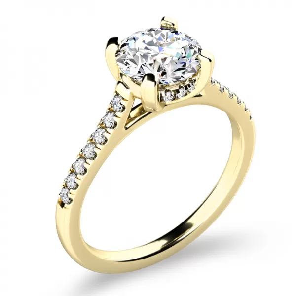 Zásnubný prsteň žlté zlato 585/1000 prírodný diamant 1.10 ct ZP-10962-ZL-DIA