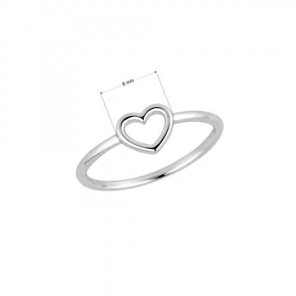 Strieborný prsteň srdiečko 65017